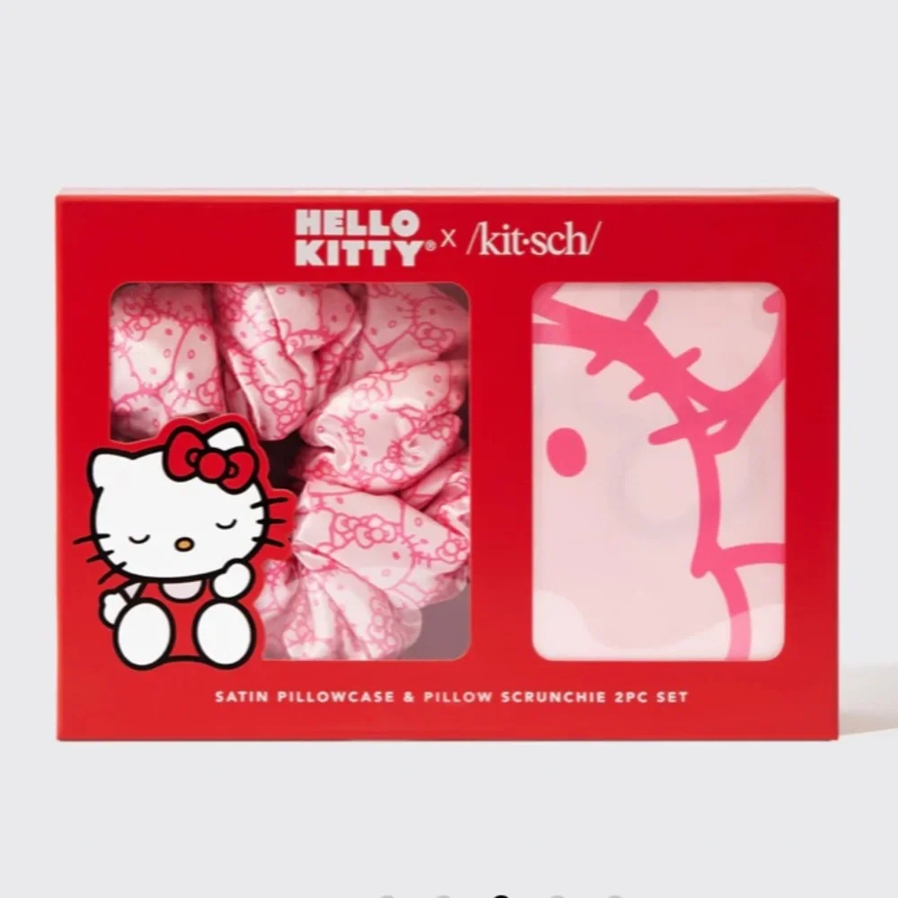 Hello Kitty x Kitsch Satin Pillowcase & Pillow Scrunchie 2pc Set